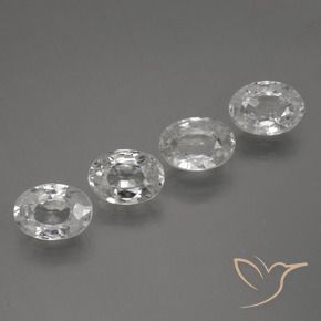 Gemas de Circón Blanco natural de 4.79 ct, Ovalada, VS