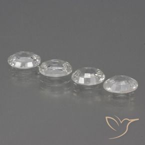 Gemas de Circón Blanco natural de 4.79 ct, Ovalada, VS