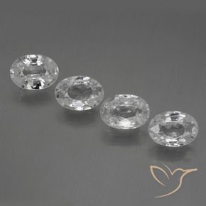 Gemas de Circón Blanco claro natural de 4.34 ct, Ovalada, VVS-VS