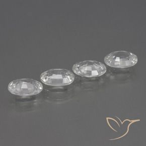 Gemas de Circón Blanco claro natural de 4.34 ct, Ovalada, VVS-VS