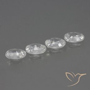 Gemas de Circón Blanco natural de 4.11 ct, Ovalada, VVS-VS