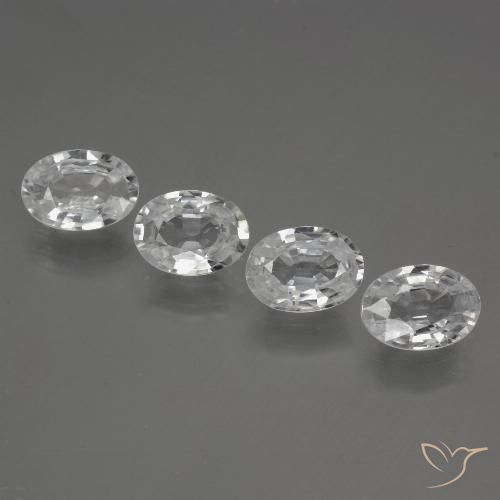 4.23ctw Natural Blanco claro Circón, Ovalada, VVS-VS