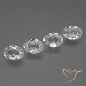 Gemas de Circón Blanco claro natural de 4.23 ct, Ovalada, VVS-VS