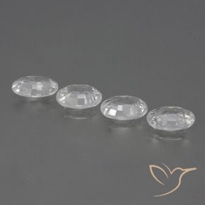 Gemas de Circón Blanco claro natural de 4.23 ct, Ovalada, VVS-VS