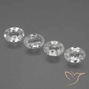 Gemas de Circón Blanco natural de 4.10 ct, Ovalada, VVS