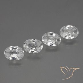 Gemas de Circón Blanco natural de 4.07 ct, Ovalada, VVS
