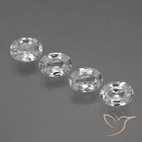 Gemas de Circón Blanco natural de 4.30 ct, Ovalada, VVS-VS