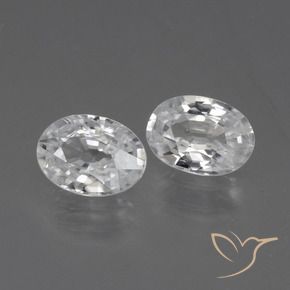 Gemas de Circón Blanco natural de 2.21 ct, Ovalada, VVS-VS