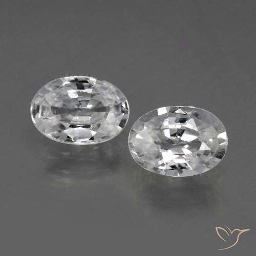 2.21ctw Natural Blanco Circón, Ovalada, VVS
