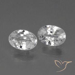 Gemas de Circón Blanco natural de 2.21 ct, Ovalada, VVS