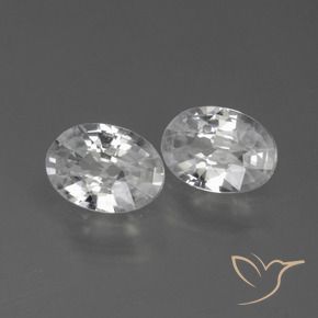 Gemas de Circón Blanco natural de 2.11 ct, Ovalada, VVS