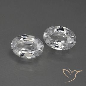 Gemas de Circón Blanco natural de 2.34 ct, Ovalada, VVS