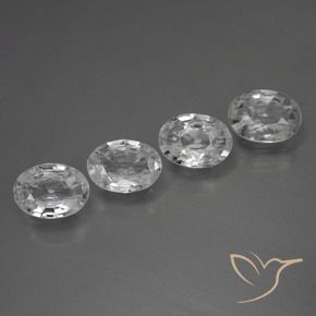 Gemas de Circón Blanco claro natural de 4.00 ct, Ovalada, VVS