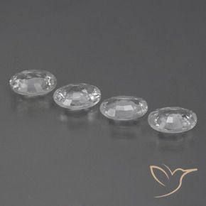 Gemas de Circón Blanco claro natural de 4.00 ct, Ovalada, VVS