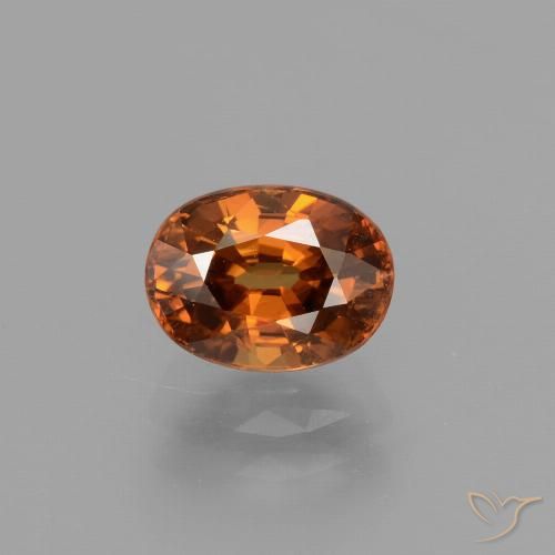 2.47ct Natural Naranja oscuro medio Circón, Ovalada, VS