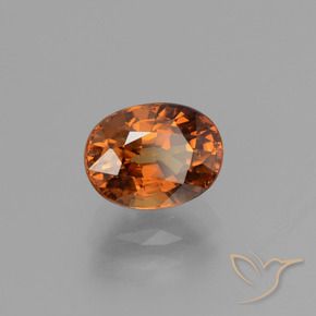 Circón Naranja oscuro medio natural de 2.47 ct, Ovalada, VS