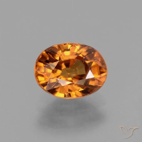 2.30ct Natural Naranja albaricoque Circón, Ovalada, VS