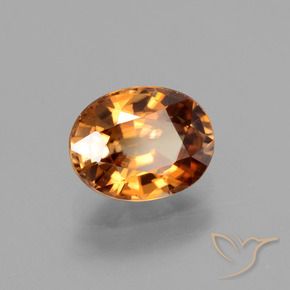 Circón Naranja oscuro medio natural de 2.14 ct, Ovalada, VVS-VS