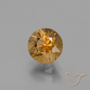 Circón dorado natural de 2,10 ct, corte redondo, VVS