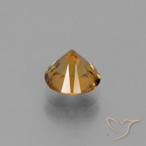 Circón dorado natural de 2,10 ct, corte redondo, VVS
