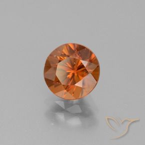 Circón Naranja medio natural de 2.14 ct, Redondo, VVS