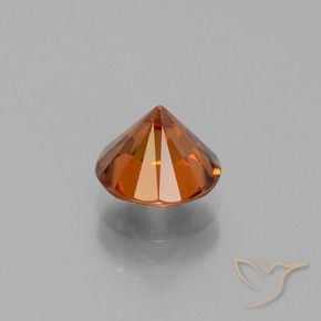 Circón Naranja medio natural de 2.14 ct, Redondo, VVS