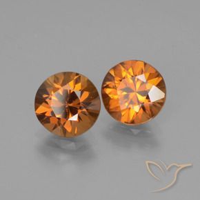Gemas de Circón Naranja medio natural de 3.80 ct, Redondo, VS