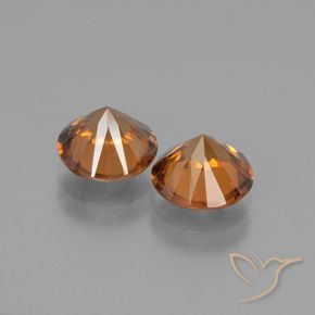 Gemas de Circón Naranja medio natural de 3.80 ct, Redondo, VS