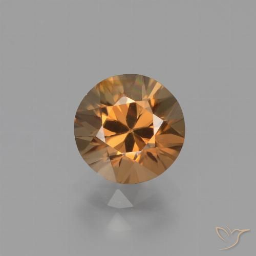 1.82ct Natural Naranja medio Circón, Redondo, VVS