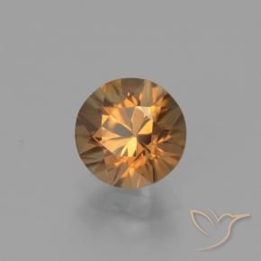 Circón Naranja medio natural de 1.82 ct, Redondo, VVS