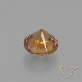 Circón Naranja medio natural de 1.82 ct, Redondo, VVS