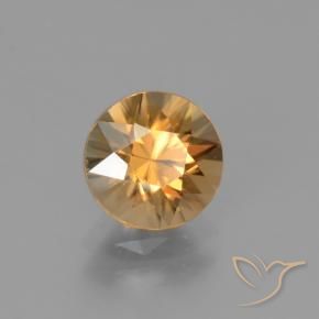 Circón Naranja dorado natural de 1.93 ct, Redondo, VVS