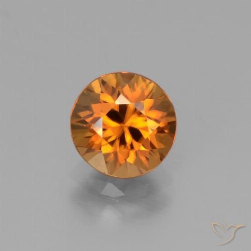 1.90ct Natural Naranja terroso Circón, Redondo, VVS