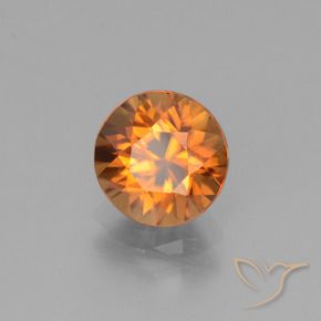 Circón Naranja terroso natural de 1.90 ct, Redondo, VVS