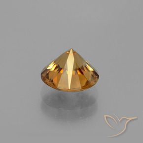 Circón Naranja oscuro natural de 2.18 ct, Redondo, VVS