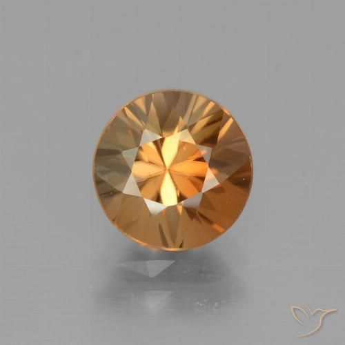 2.39ct Natural Naranja oscuro Circón, Redondo, VVS