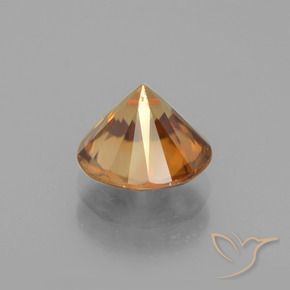 Circón Naranja oscuro natural de 2.39 ct, Redondo, VVS