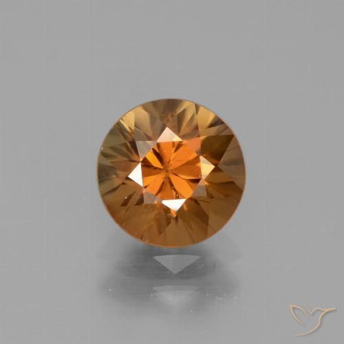 1.90ct Natural Naranja terroso Circón, Redondo, VVS-VS