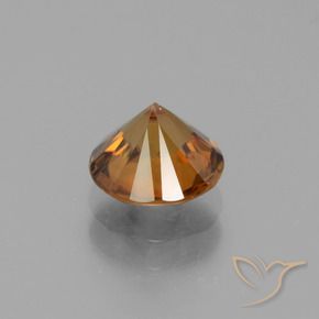 Circón Naranja terroso natural de 1.90 ct, Redondo, VVS-VS