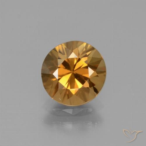 1.94ct Natural Naranja oscuro Circón, Redondo, VVS