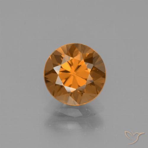 1.76ct Natural Naranja medio Circón, Redondo, VVS-VS