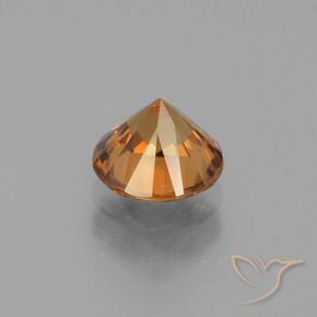 Circón Naranja medio natural de 1.76 ct, Redondo, VVS-VS
