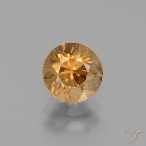 Circón Naranja dorado natural de 1.90 ct, Redondo, VVS-VS