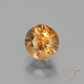 Circón Naranja dorado natural de 1.90 ct, Redondo, VVS-VS
