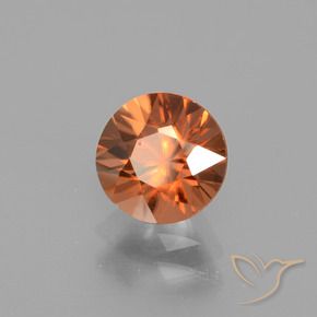 Circón Naranja rojizo oscuro natural de 1.81 ct, Redondo, VVS
