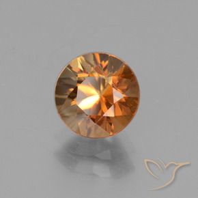 Circón Naranja marrón natural de 2.11 ct, Corte Redondo, VVS