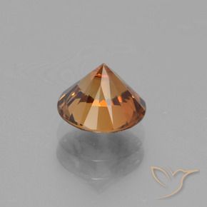 Circón Naranja marrón natural de 2.11 ct, Corte Redondo, VVS