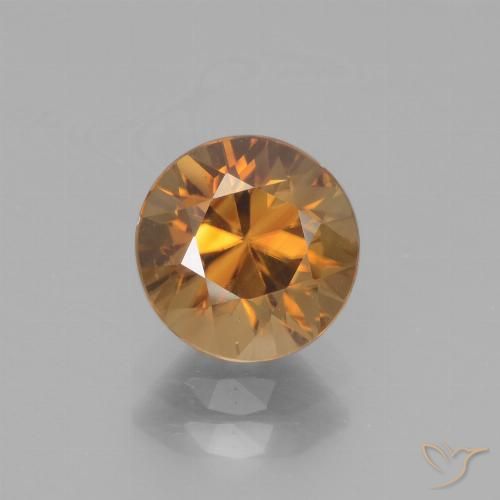 2.40ct Natural Naranja medio Circón, Redondo, VVS
