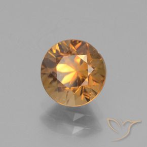 Circón Naranja medio natural de 2.40 ct, Redondo, VVS