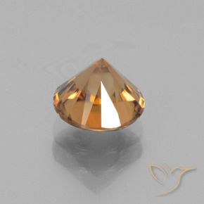 Circón Naranja medio natural de 2.40 ct, Redondo, VVS